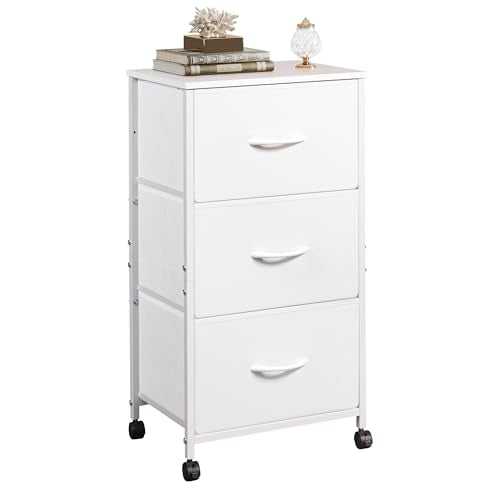 Black 3 Drawer Fabric Dresser with Wheels G60532