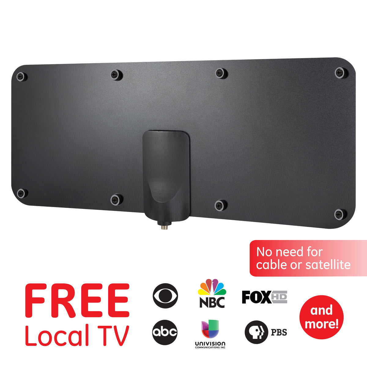 Outdoor HDTV Antenna, 60-mile Range, VHF UHF 1080P 4K, Black J849346