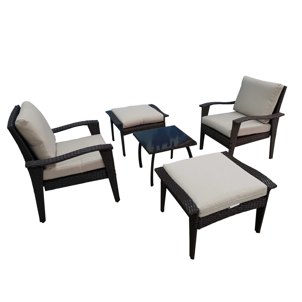 Set of 2 Outdoor Rattan Wicker Lounge Chairs E67870
