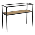 Black Engineered Wood Console Table with Glass Top J431