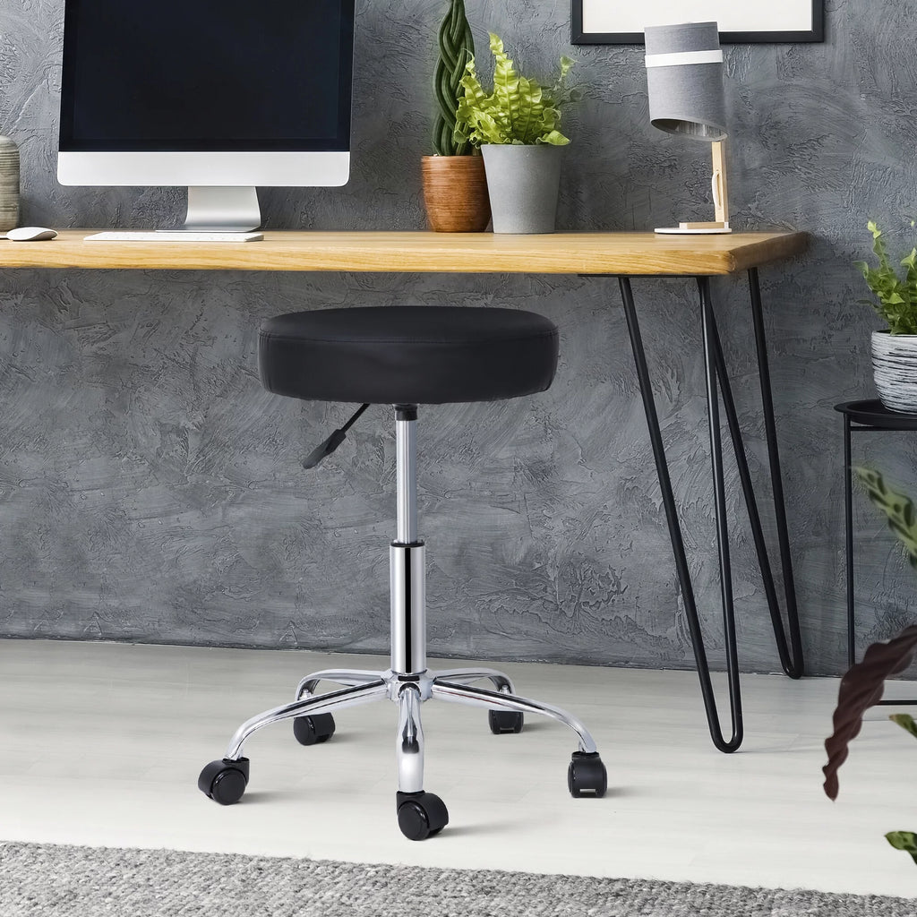 Adjustable Hydraulic Rolling Swivel Stool Black P8906