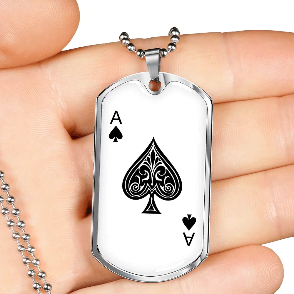 Stainless Steel or 18k Gold Dog Tag Necklace X4660