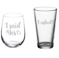 Set of 2 Stemless Wine & Beer Pint Glasses M940