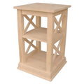 Unfinished Accent Table with Shelves S9102