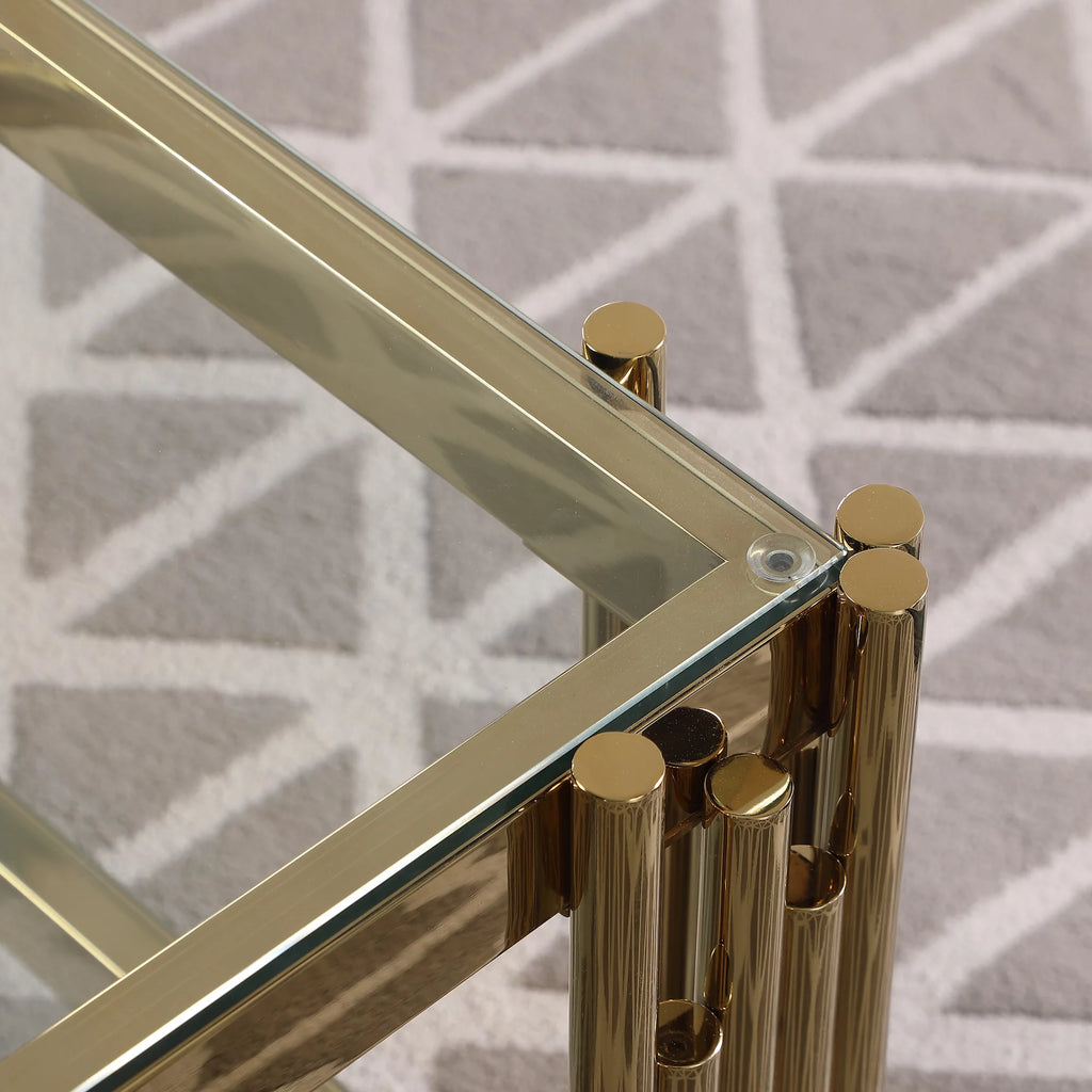 48" Wide Rectangular Glass Top Coffee Table I705