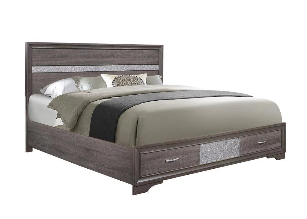 Queen Bedroom Set 5Pcs Weathered Grey J671822