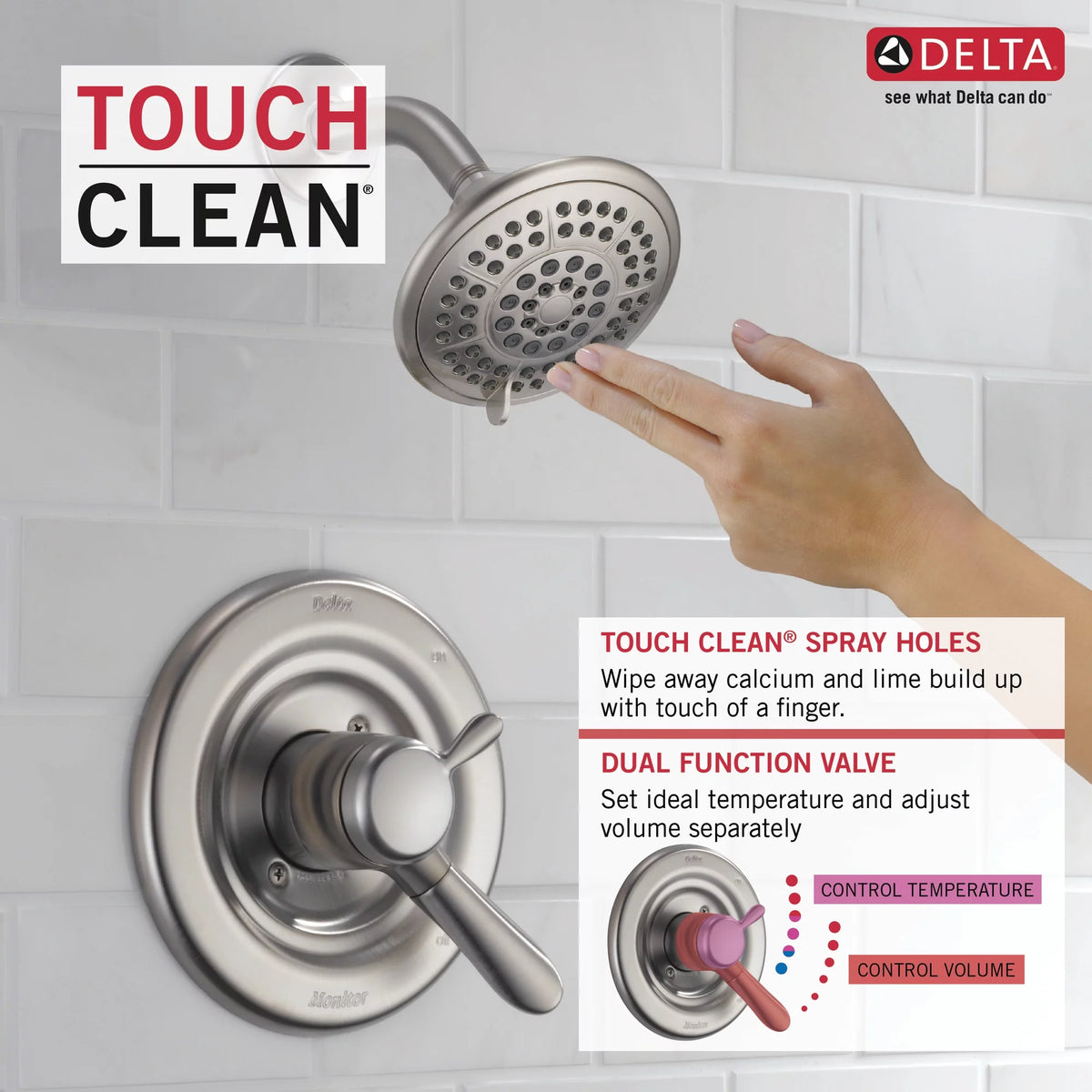 Single Handle 5-Spray Shower Faucet in Stainless U9979