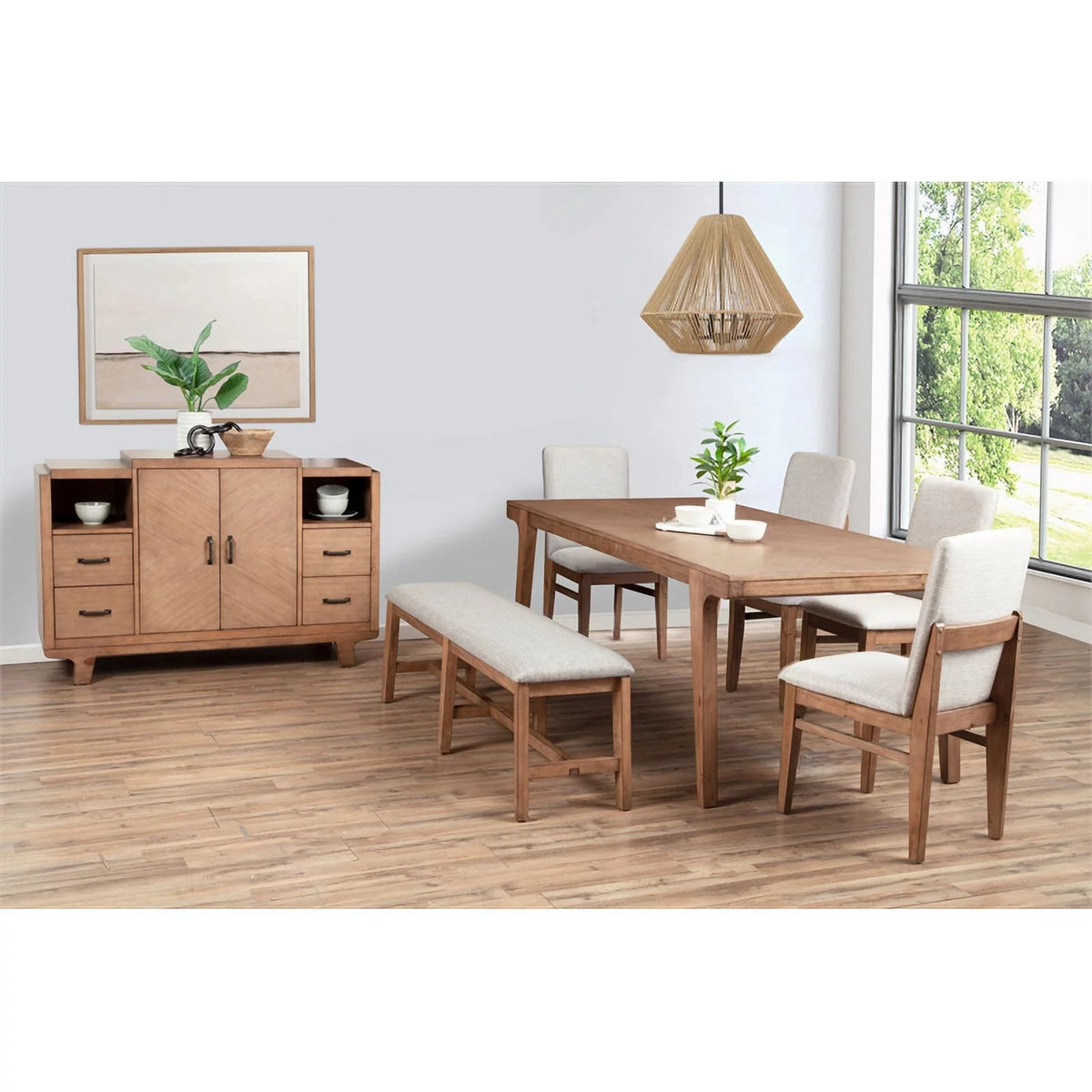 5-Piece Dining Table and 4 Side Chairs Set Y2619