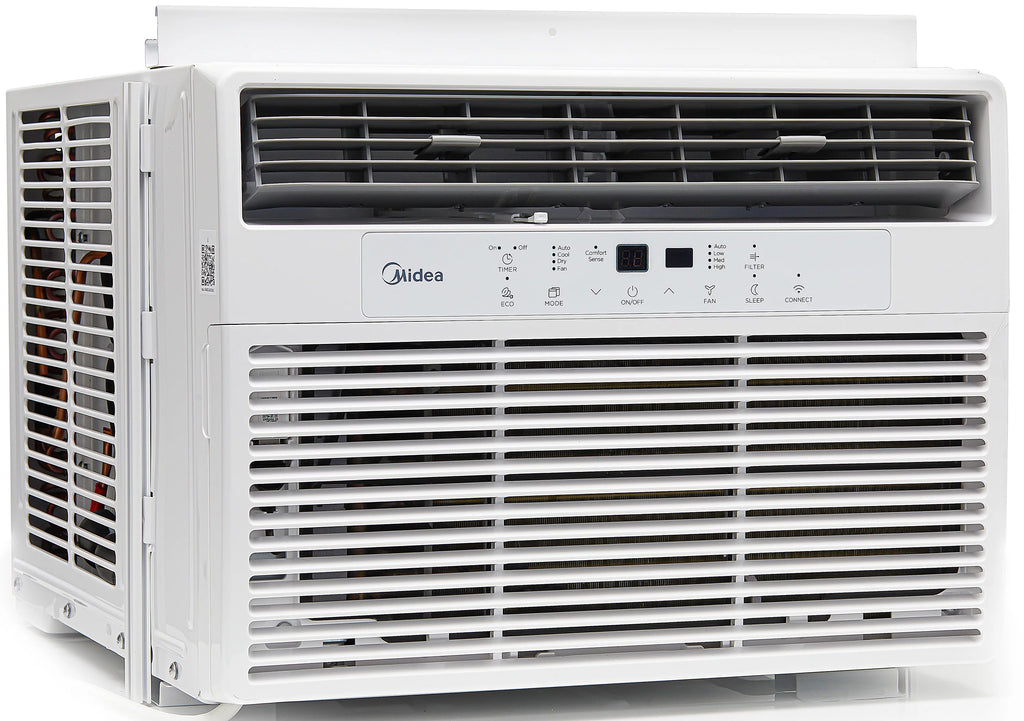 12,000 BTU 115V Smart Window Air Conditioner with Remote, White F78189