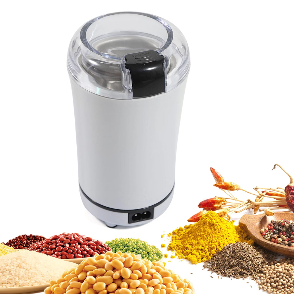 White Electric Coffee Grinder with Stainless Steel Bowl L962