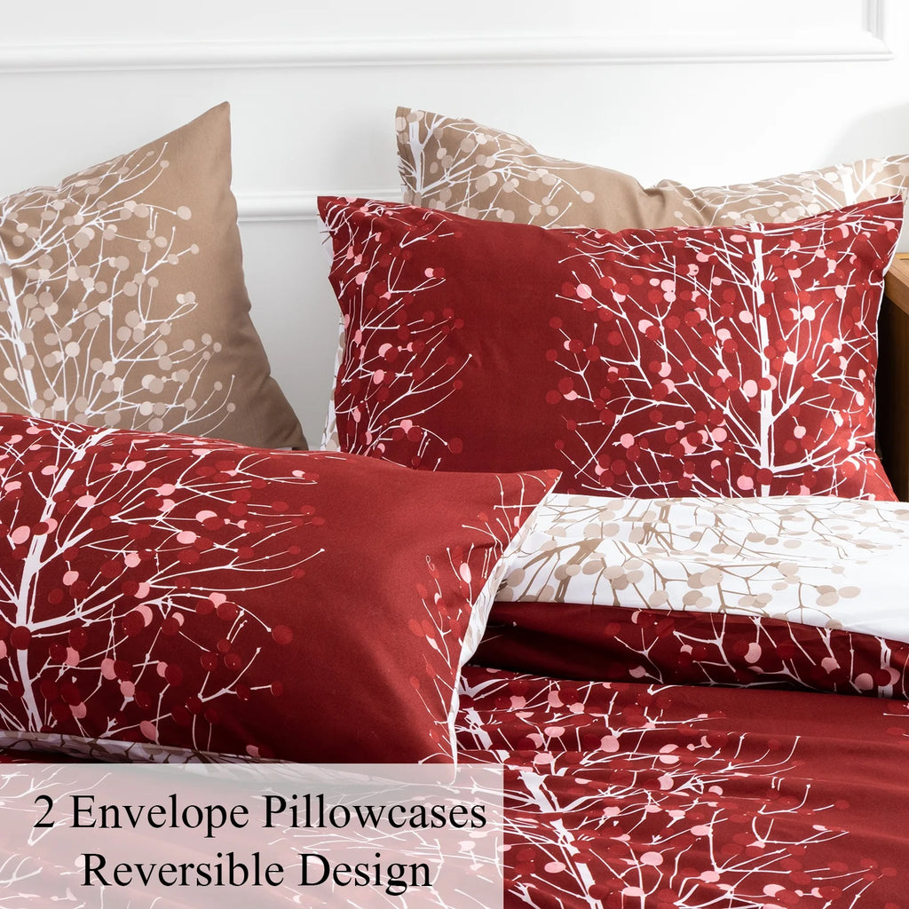 Terracotta Full Floral 3 Pcs Microfiber Comforter Set T664465