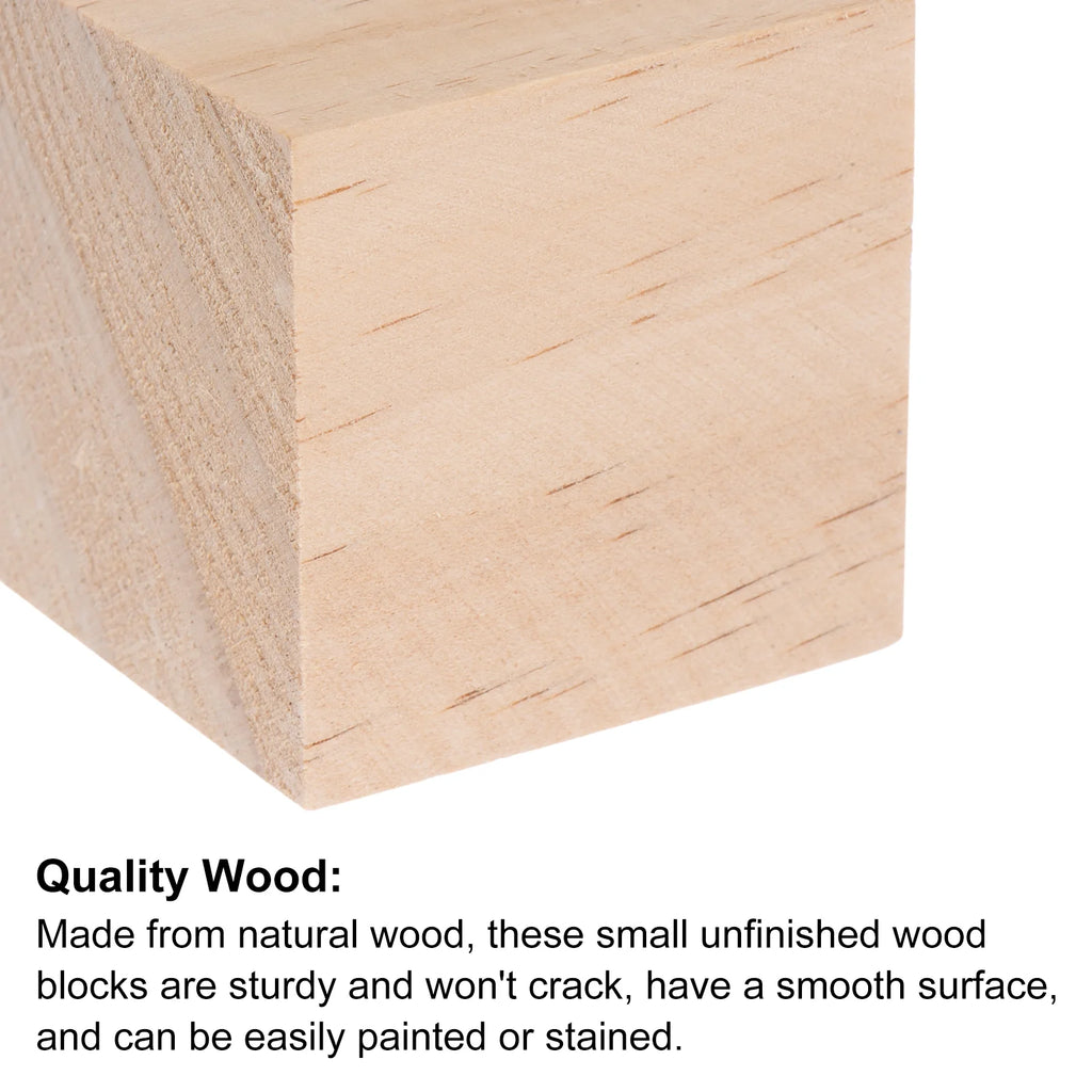 3/4 Inch Unfinished Pine Wood Blocks, 150 Pack U697