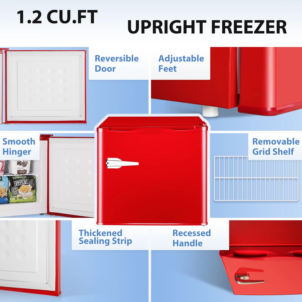 Mini Upright Freezer 1.2Cu.ft Red L637