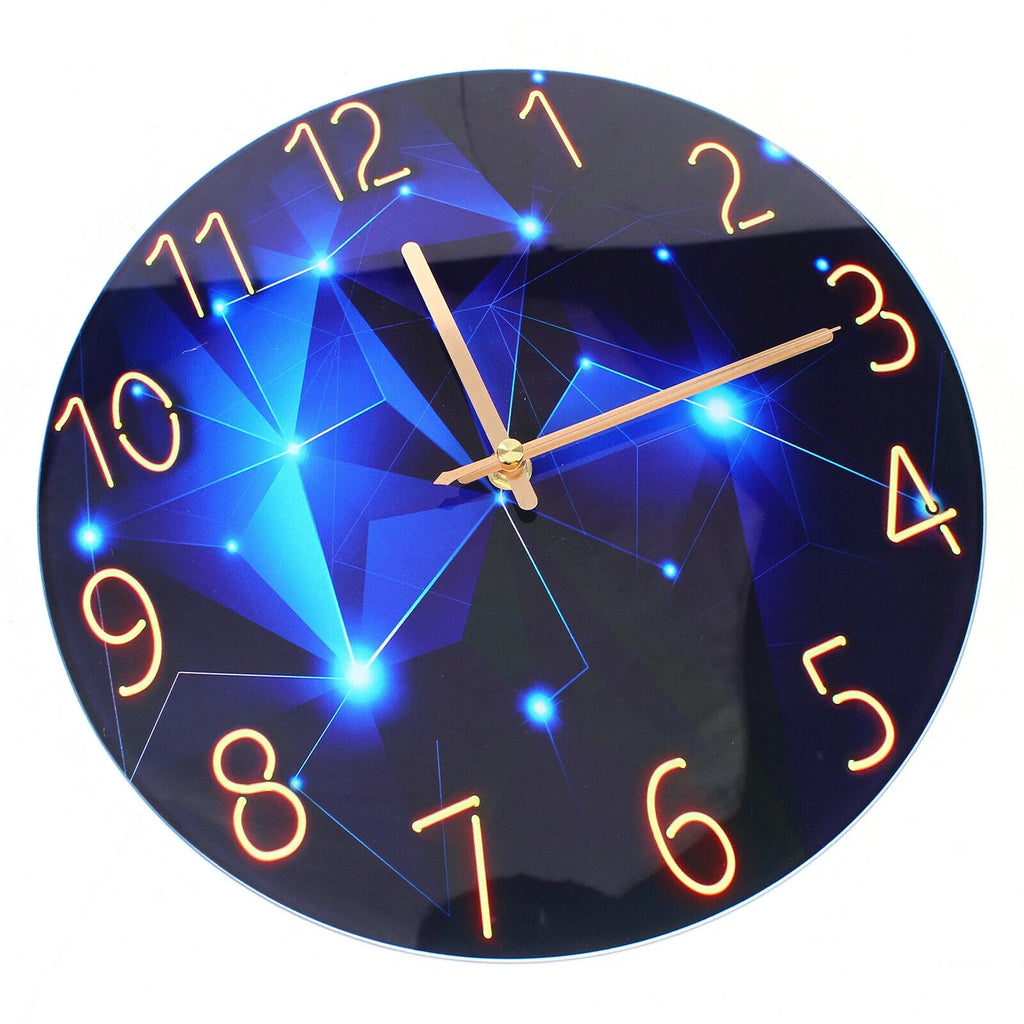 Blue Round Silent Wall Clock W190341
