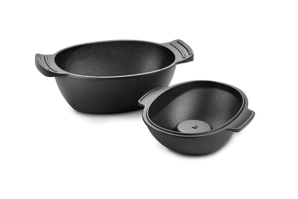 Cast Iron Seafood and Mussel Pot with Lid, 2.5 Quart, Black I4863