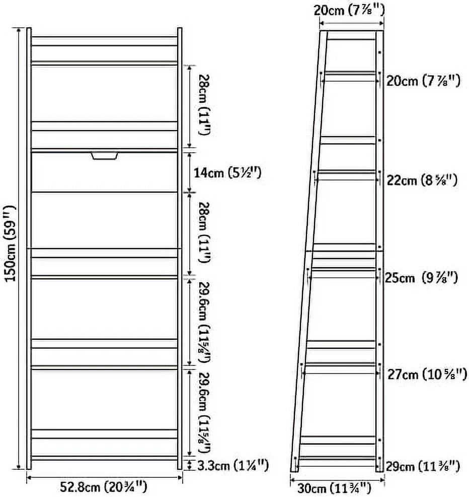 White Bookshelf with Drawers S38356