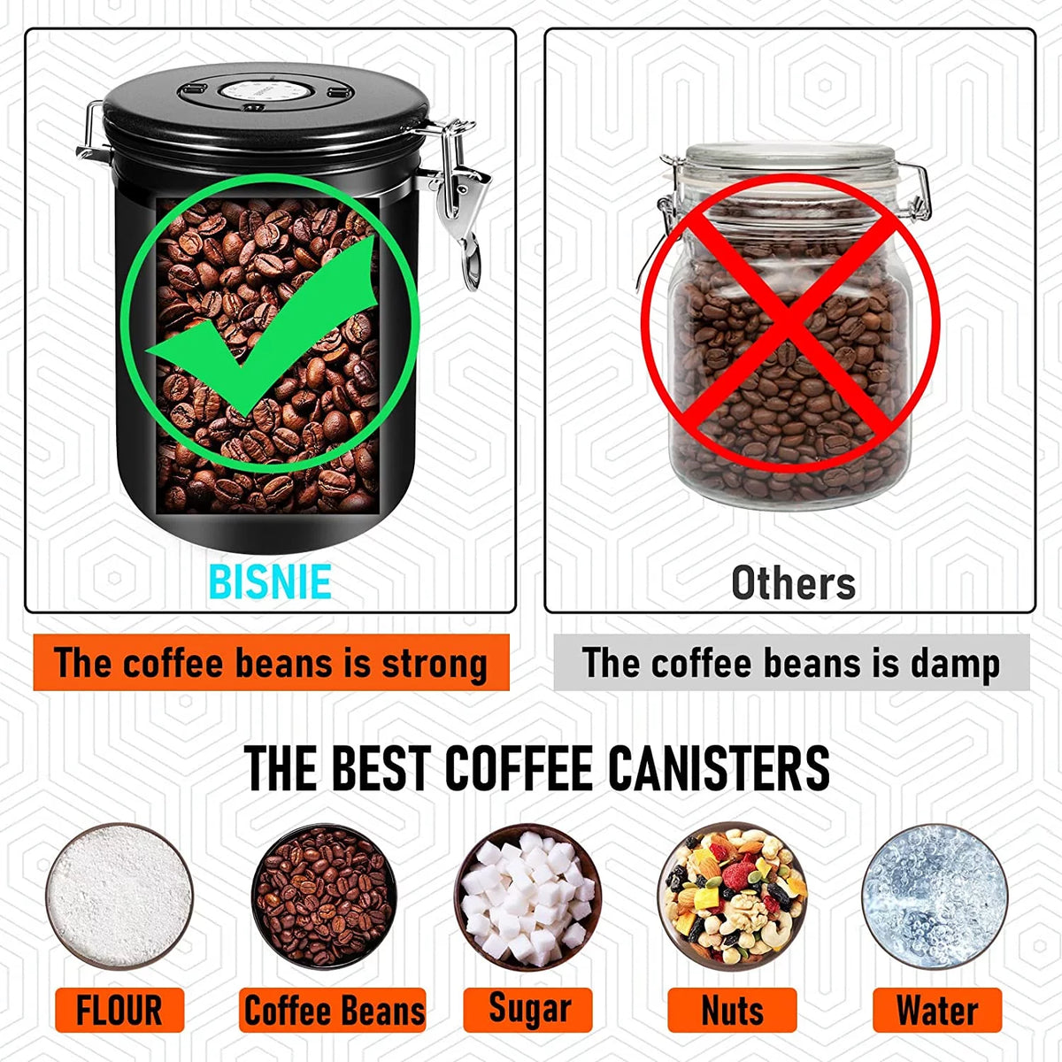 Black 35OZ Airtight Coffee Container with Scoop E18535