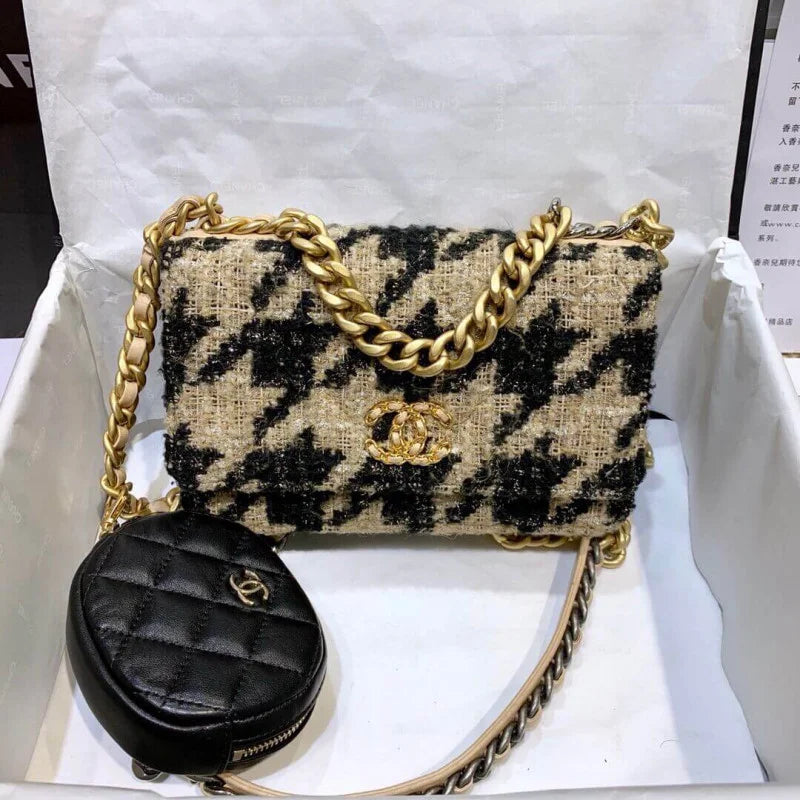 Tweed Leather Coin Purse T121304