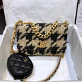 Tweed Leather Coin Purse T121304