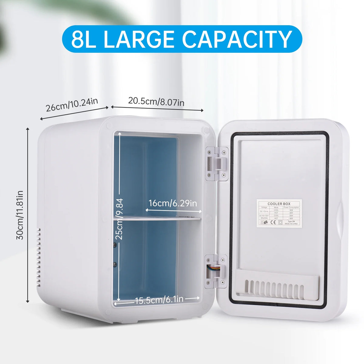 8 Liter Touchscreen Portable Thermoelectric Cooler and Warmer Fridge G9846