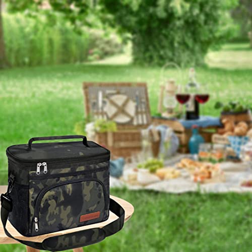 Black Insulated Lunch Bag with Shoulder Strap Y386810