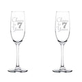 Set of 2 Glass Champagne Flutes 8 oz Stemmed I963