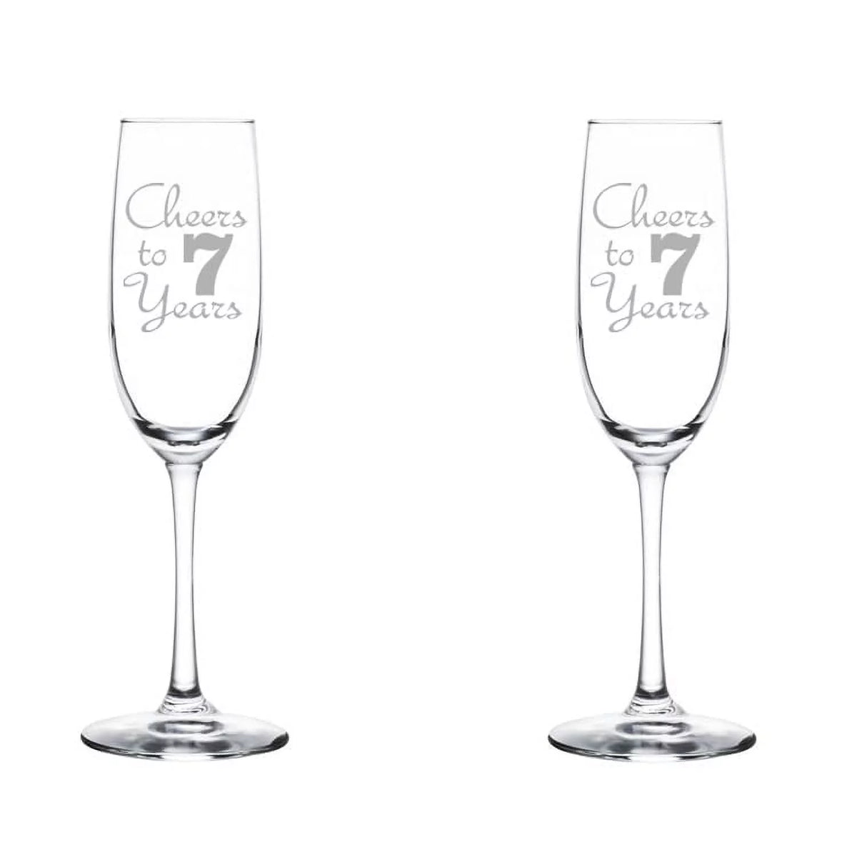 Set of 2 Glass Champagne Flutes 8 oz Stemmed I963