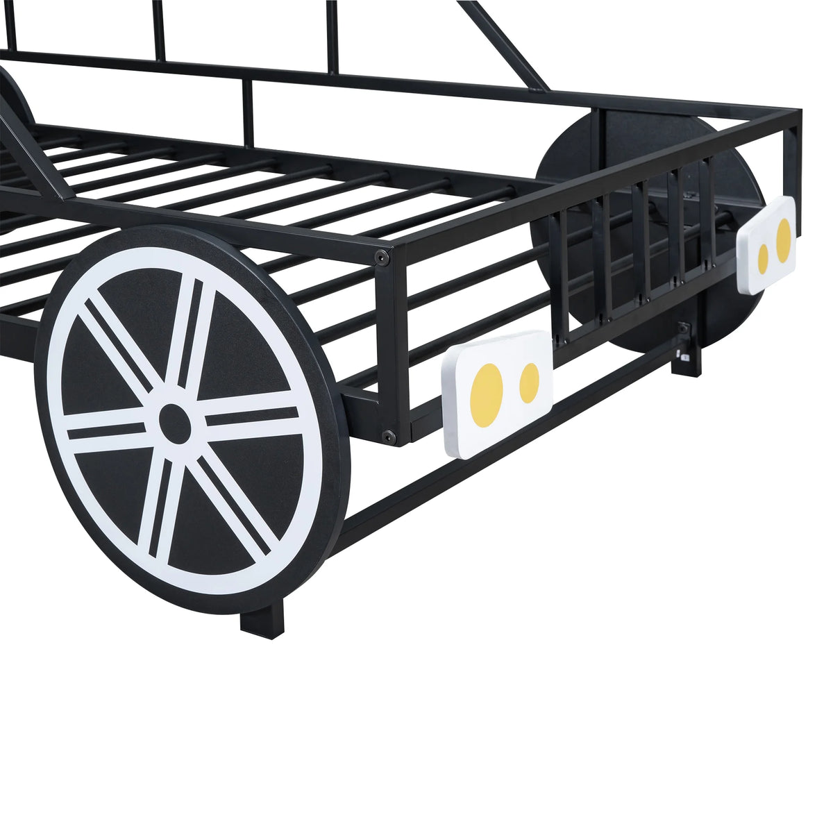 Twin Size Metal Bed Frame with Headboard and Guardrail B34078