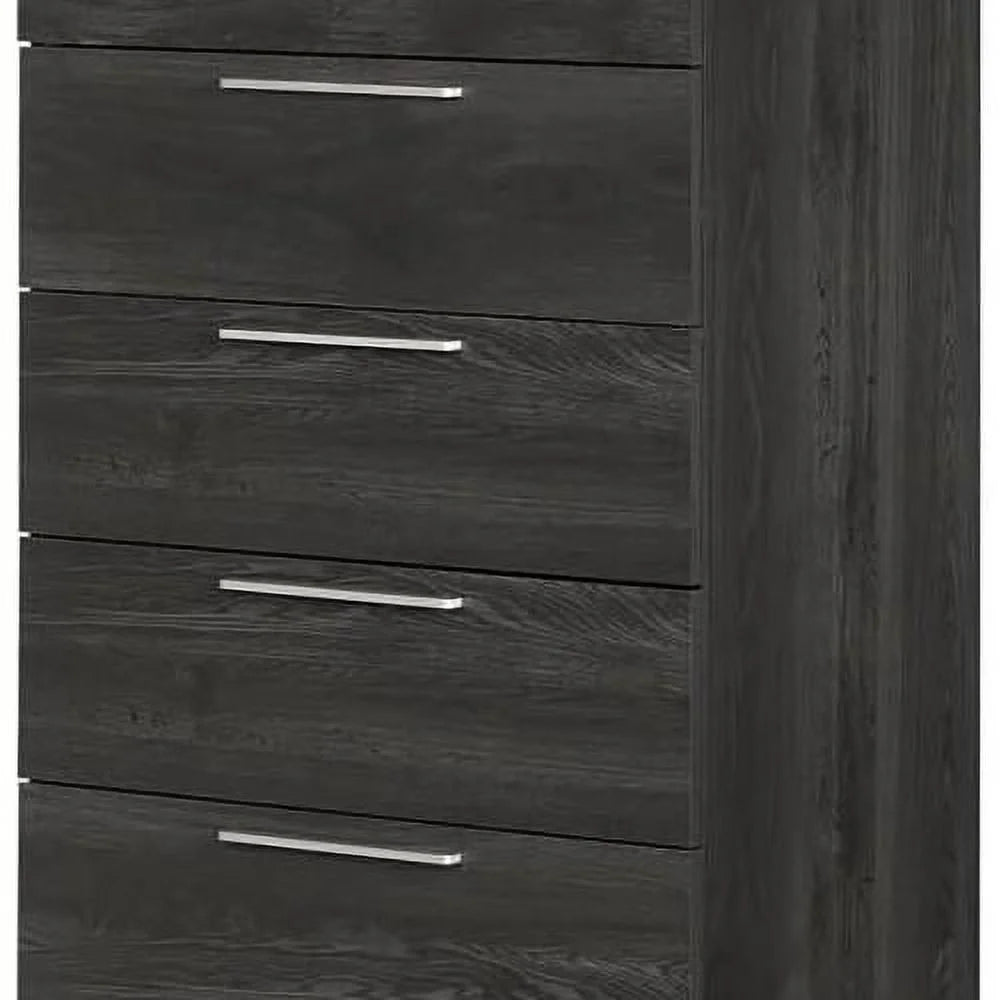 Dark Grey 5 Drawer Wood Dresser K537973