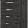 Dark Grey 5 Drawer Wood Dresser K537973