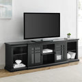 80" 2 Door Black Wood Console U47222