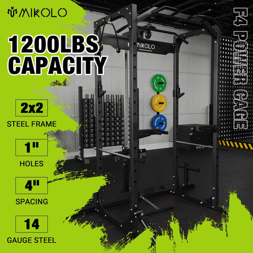 1200LBS Capacity Power Rack with LAT Pulldown System R69557