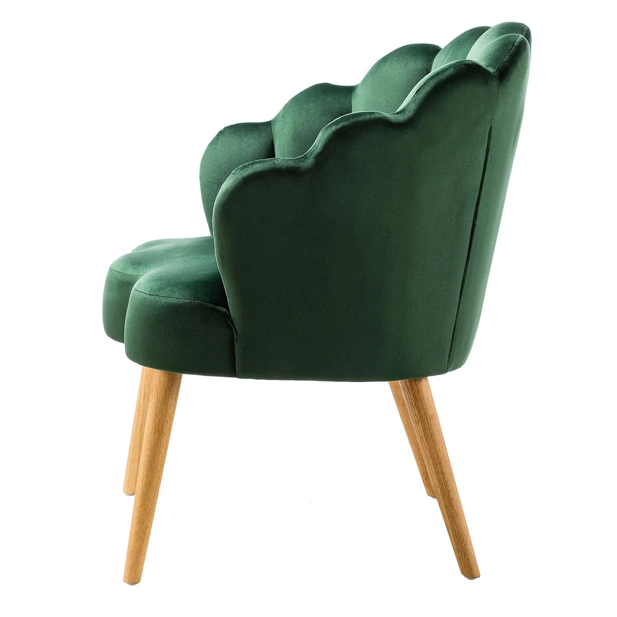 Scalloped Velvet Tufted Arm Chair V271