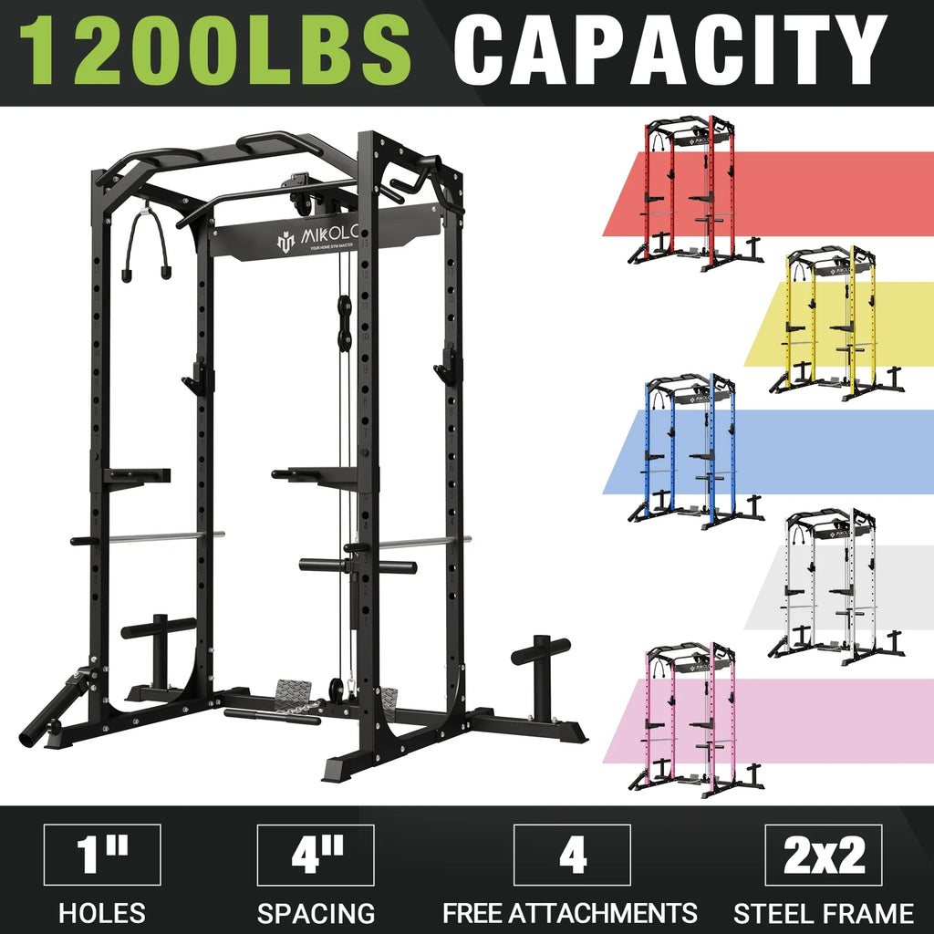 1200LBS Capacity Power Rack with LAT Pulldown System R69557