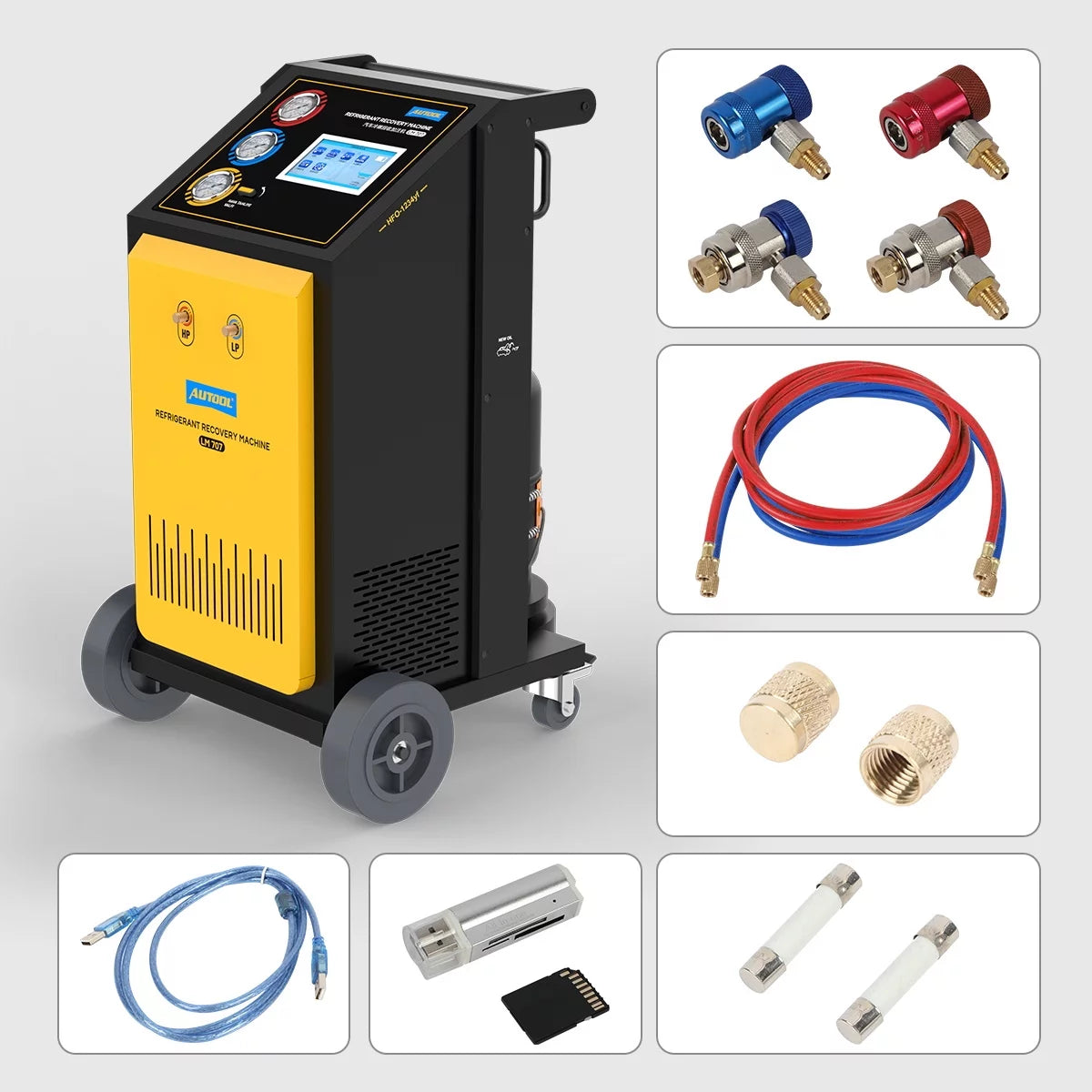 Automatic AC Refrigerant Recovery Machine 3/8 HP 110V for R134a R1234yf U453