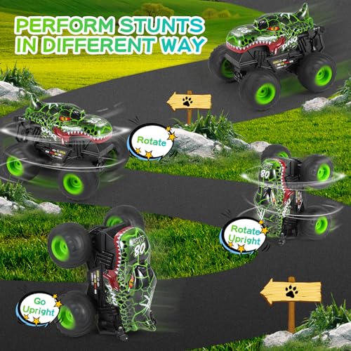 Remote Control Dinosaur Monster Truck with Music and 3 Lighting Effects X36905