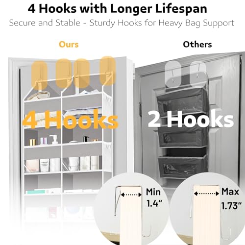 Light Grey 5-Tier Over The Door Hanging Storage Organizer E3153