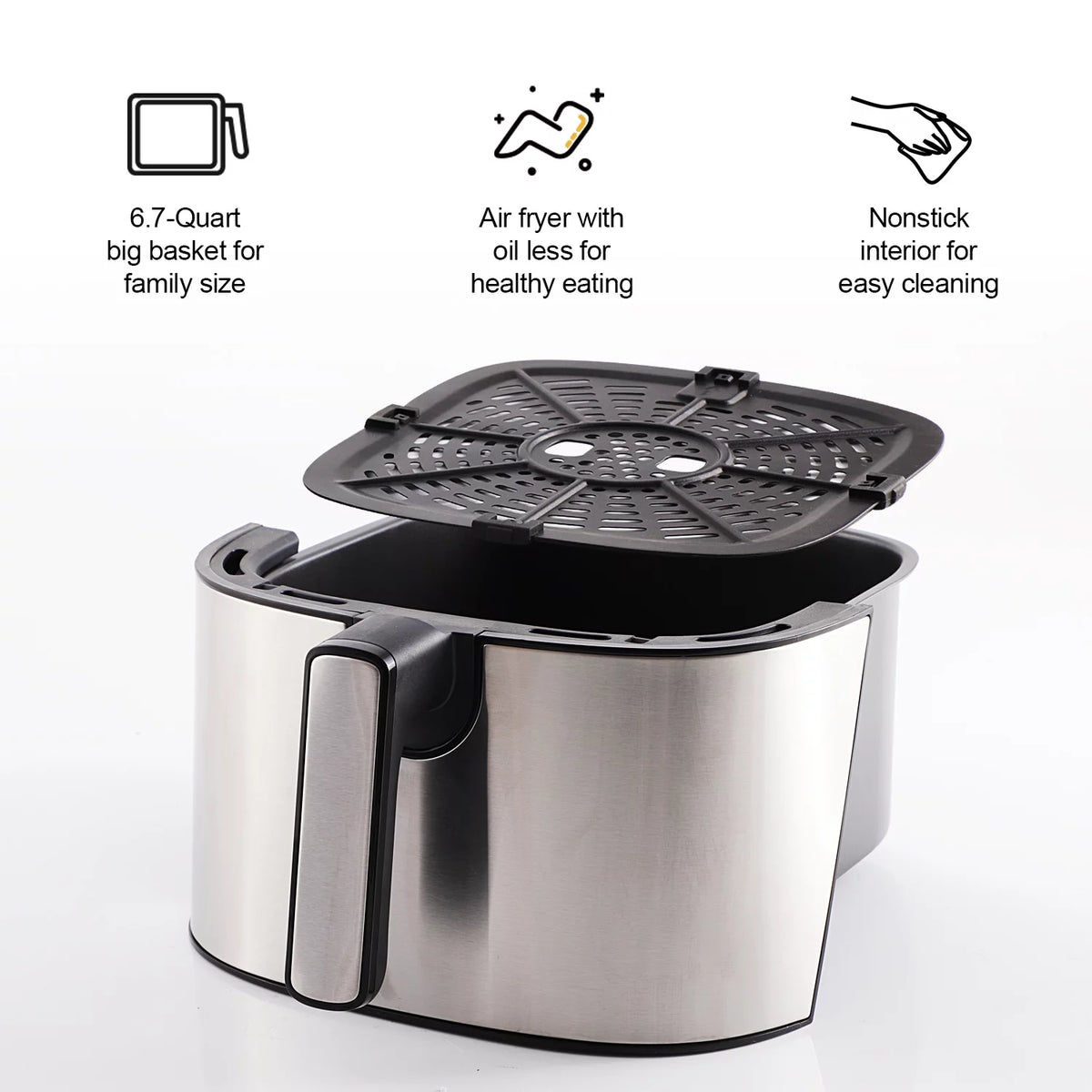 6.7 Quart Digital Stainless Steel Air Fryer S3963