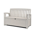 60 Gallon Ivory Storage Bench Deck Box D4974