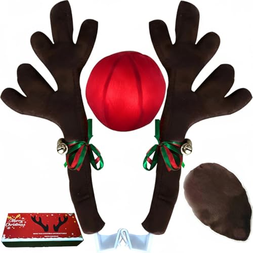 Christmas Car Reindeer Antlers Decoration Kit with Jingle Bells P21444