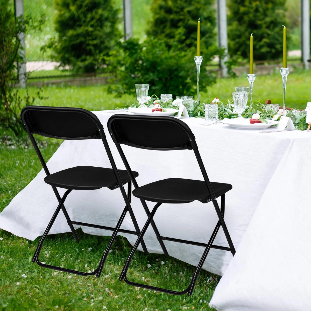 Black Plastic Folding Chairs 6 Pack O4517