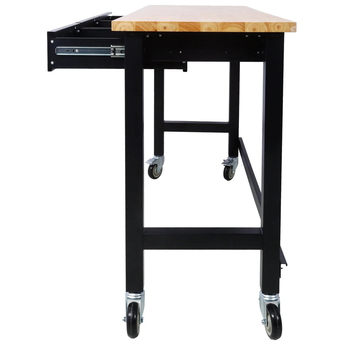 60in Adjustable Bamboo Wood Work Bench with Drawer Storage M45941