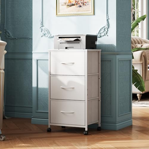 Black 3 Drawer Fabric Dresser with Wheels G60532