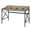 Gray Wood and Black Metal Desk with USB Port S84113