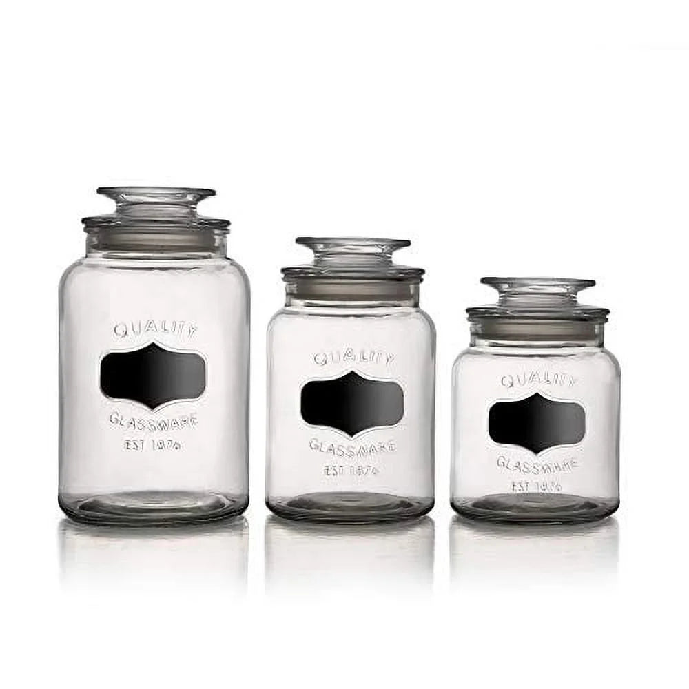 3-Piece Glass Canister Set with Airtight Lids K2984