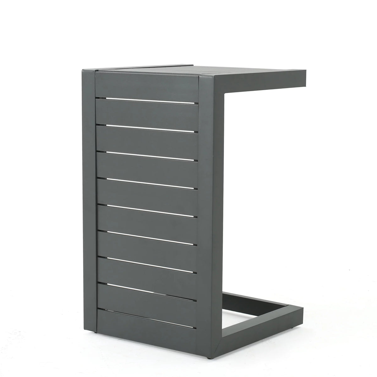 Grey Aluminum Chaise Lounge and Side Table W72103