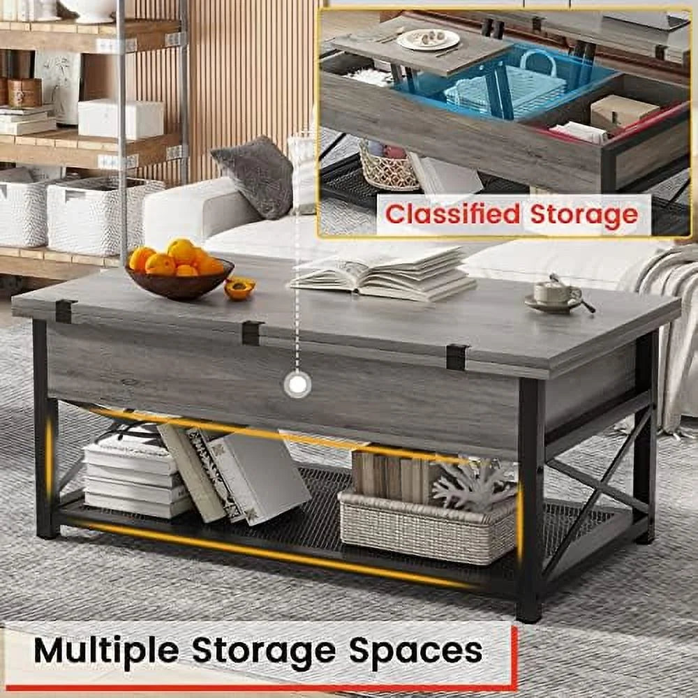 43" Lift Top Coffee Table Grey S889