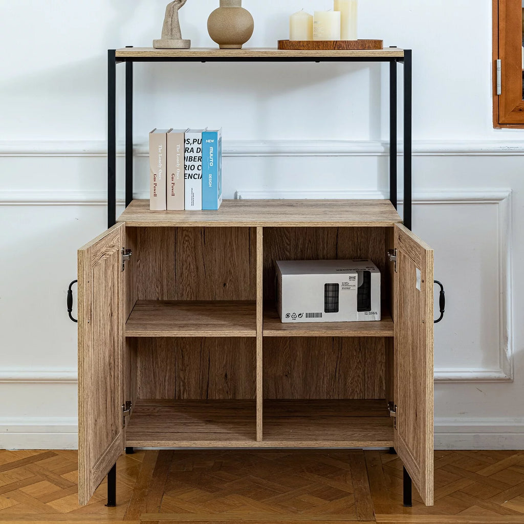47" Oak Storage Cabinet with Hutch R538967