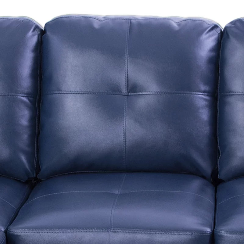 Blue Leather Sectional Sofa V242