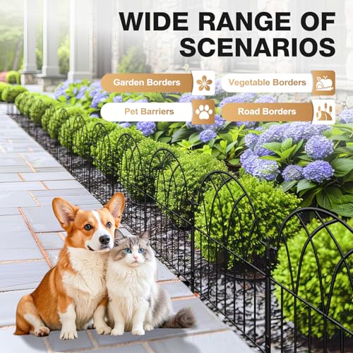 Arched Metal Fence Panel 24 in x 10.17ft No Dig Animal Barrier F696